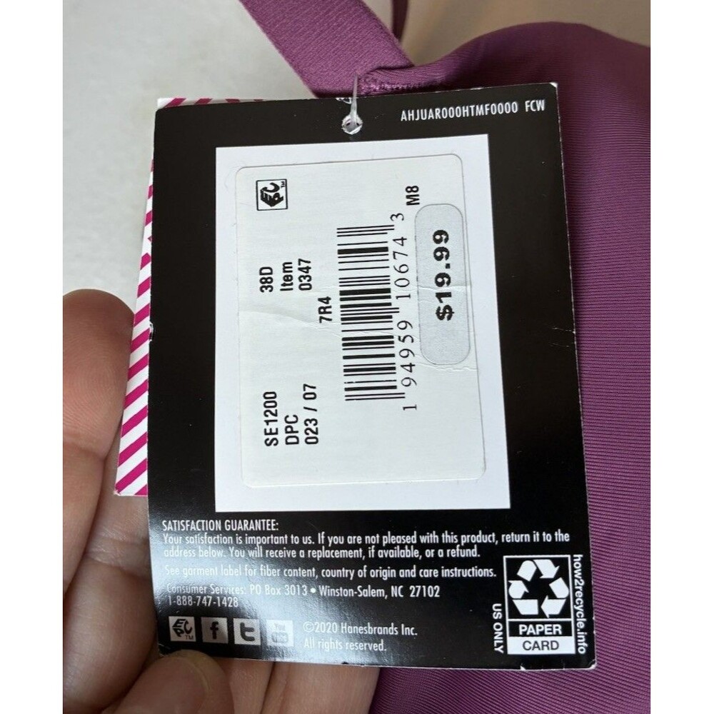 Maidenform Bra Self Expressions Simply The One T Shirt Size 38 D Mulberry - Picture 3 of 4